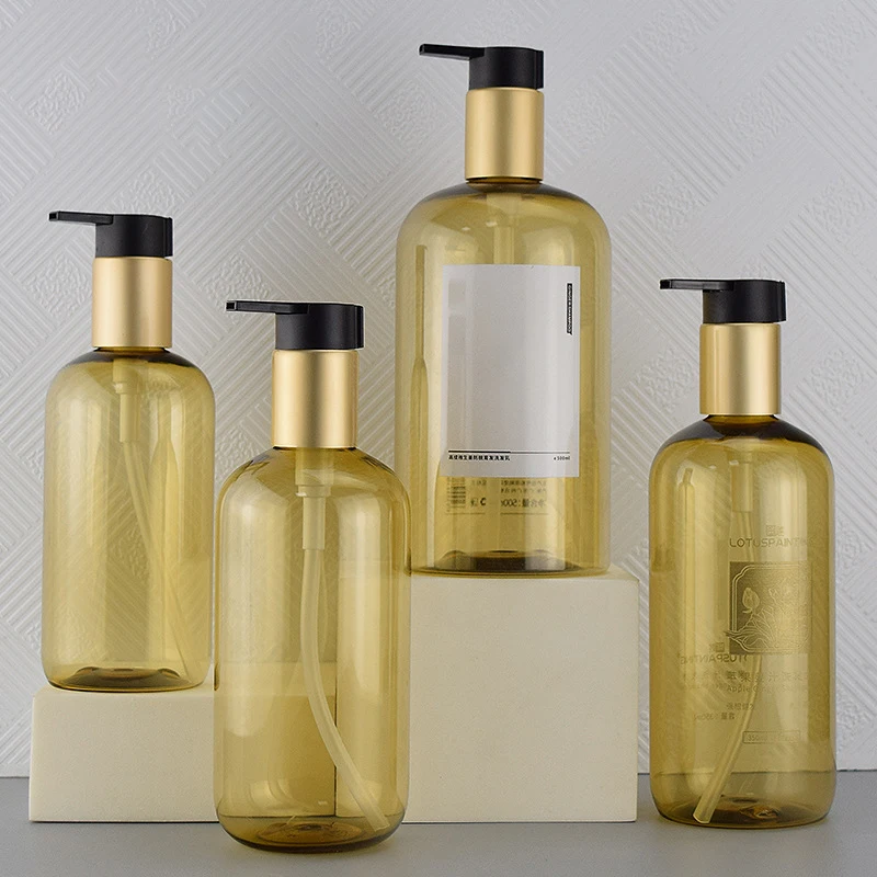 300/500ml Korduvtäidetavaid Kuld Pump Pudel Šampoon, dušigeel Seebi Dosaator, Pudel Hotelli Vannituba Emulsioon Ladustamise Mahuti