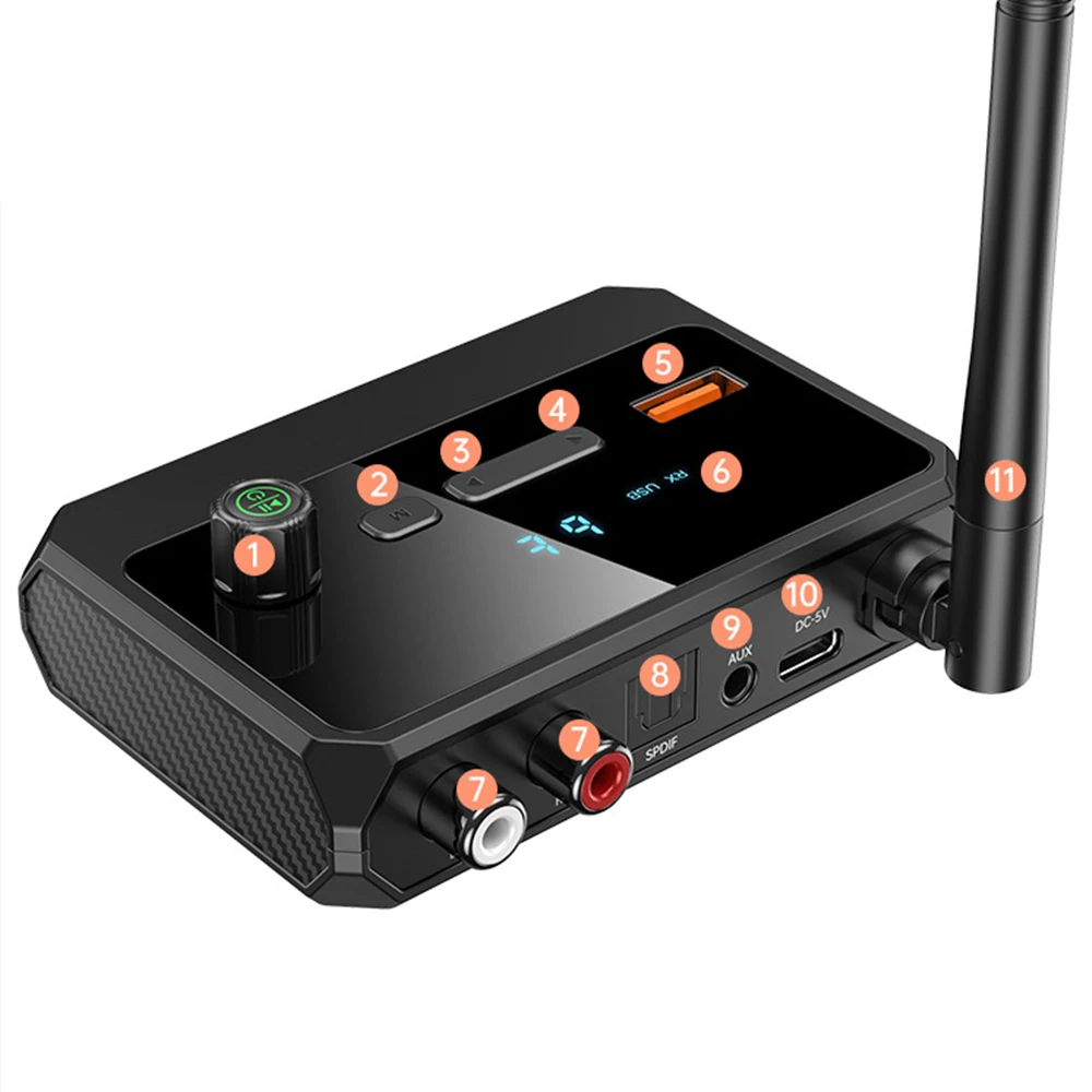 Kõlar C36 Digitaalne Ekraan Bluetooth-5.3 Audio Vastuvõtja Adapter-Toetada USB-TF MP3 Mängija Auto Mängija TV, Telefon Sülearvuti