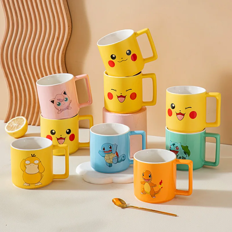 Anime Pokemon Cartoon Pikachu Psyduck Jigglypuff Charmander Laste Creative Vee Tassi Armas Keraamiline Loominguline Kodus Vee Cup