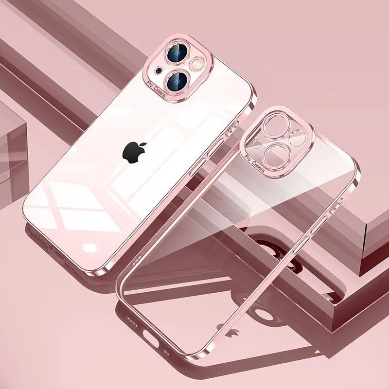 IPhone 15 Pro Max Juhtudel Galvaanilise Telefon Case For iPhone 15 Pluss Objektiiv all-inclusive Silikoonist Pehme Koorega tagakaas Funda